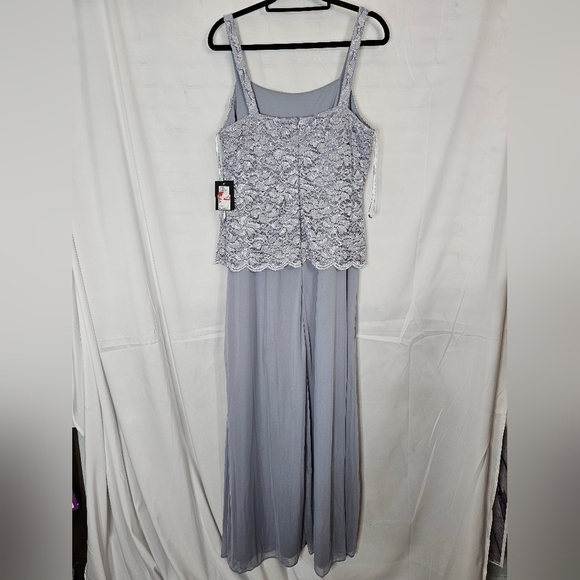 Marina size 12 silver sparkle metallic sleeveless maxi evening gown NWT - Picture 4 of 8